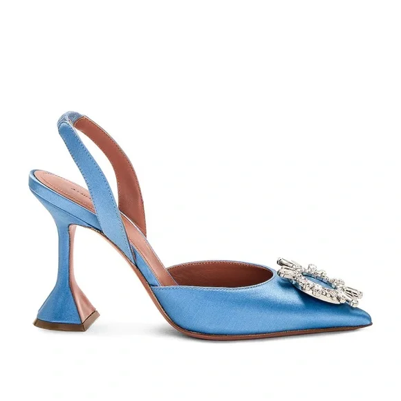 Amina Muaddi Begum satin slingbacks - Picture 3 of 5